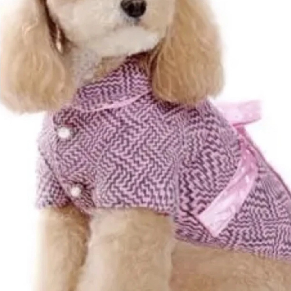 Chic Pink Dog Sweater with Bow DOGO coat couture S
